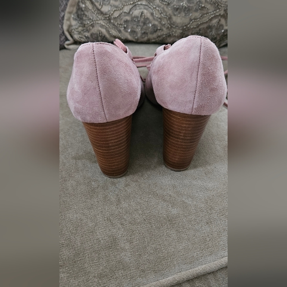 πAdrienne Vittadini Pink Suede Ballet Style Wedge Heels Size 8.5π - Picture 5 of 6